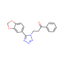 O=C(CCn1nnnc1-c1ccc2c(c1)OCO2)c1ccccc1 ZINC000049034934