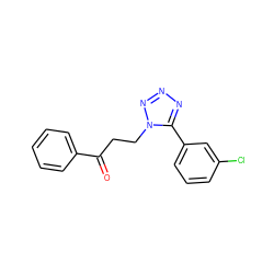 O=C(CCn1nnnc1-c1cccc(Cl)c1)c1ccccc1 ZINC000049035496