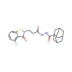 O=C(CCn1sc2cccc(F)c2c1=O)NNC(=O)C12CC3CC(CC(C3)C1)C2 ZINC000299818919