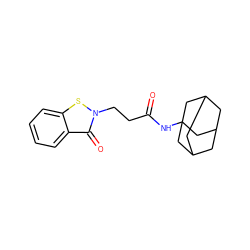 O=C(CCn1sc2ccccc2c1=O)NC12CC3CC(CC(C3)C1)C2 ZINC000299836273