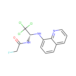 O=C(CF)N[C@@H](Nc1cccc2cccnc12)C(Cl)(Cl)Cl ZINC000000652214