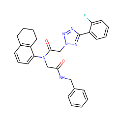 O=C(CN(C(=O)Cn1nnc(-c2ccccc2F)n1)c1cccc2c1CCCC2)NCc1ccccc1 ZINC000000887508