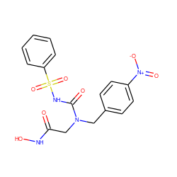 O=C(CN(Cc1ccc([N+](=O)[O-])cc1)C(=O)NS(=O)(=O)c1ccccc1)NO ZINC000013808301