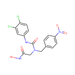 O=C(CN(Cc1ccc([N+](=O)[O-])cc1)C(=O)Nc1ccc(Cl)c(Cl)c1)NO ZINC000013808318