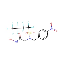 O=C(CN(Cc1ccc([N+](=O)[O-])cc1)S(=O)(=O)C(F)(F)C(F)(F)C(F)(F)C(F)(F)F)NO ZINC000010450275