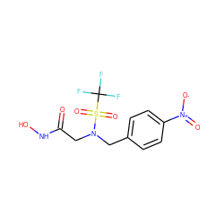 O=C(CN(Cc1ccc([N+](=O)[O-])cc1)S(=O)(=O)C(F)(F)F)NO ZINC000013808244