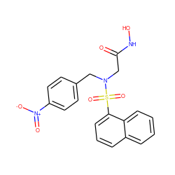 O=C(CN(Cc1ccc([N+](=O)[O-])cc1)S(=O)(=O)c1cccc2ccccc12)NO ZINC000013808293