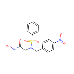 O=C(CN(Cc1ccc([N+](=O)[O-])cc1)S(=O)(=O)c1ccccc1)NO ZINC000013808251