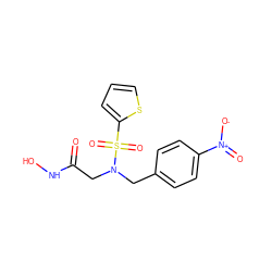 O=C(CN(Cc1ccc([N+](=O)[O-])cc1)S(=O)(=O)c1cccs1)NO ZINC000013808299