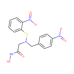 O=C(CN(Cc1ccc([N+](=O)[O-])cc1)Sc1ccccc1[N+](=O)[O-])NO ZINC000013808325