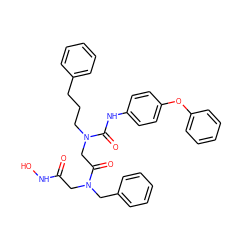 O=C(CN(Cc1ccccc1)C(=O)CN(CCCc1ccccc1)C(=O)Nc1ccc(Oc2ccccc2)cc1)NO ZINC000003924326