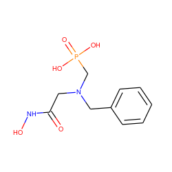 O=C(CN(Cc1ccccc1)CP(=O)(O)O)NO ZINC000013644155