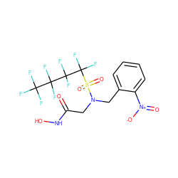 O=C(CN(Cc1ccccc1[N+](=O)[O-])S(=O)(=O)C(F)(F)C(F)(F)C(F)(F)C(F)(F)F)NO ZINC000010450281