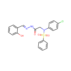 O=C(CN(c1ccc(Cl)cc1)S(=O)(=O)c1ccccc1)N/N=C/c1ccccc1O ZINC000003154670