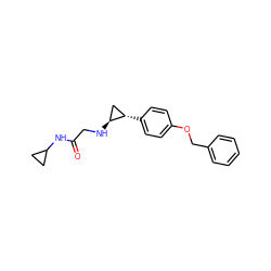 O=C(CN[C@H]1C[C@@H]1c1ccc(OCc2ccccc2)cc1)NC1CC1 ZINC000096172287