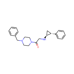 O=C(CN[C@H]1C[C@@H]1c1ccccc1)N1CCN(Cc2ccccc2)CC1 ZINC000096172285