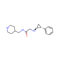 O=C(CN[C@H]1C[C@@H]1c1ccccc1)NCC1CCNCC1 ZINC000096172274