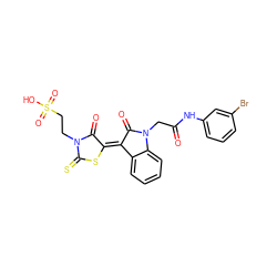 O=C(CN1C(=O)/C(=C2/SC(=S)N(CCS(=O)(=O)O)C2=O)c2ccccc21)Nc1cccc(Br)c1 ZINC000001904075