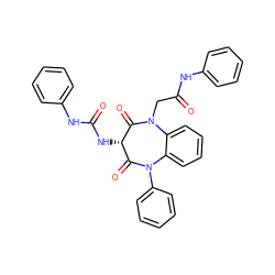 O=C(CN1C(=O)[C@@H](NC(=O)Nc2ccccc2)C(=O)N(c2ccccc2)c2ccccc21)Nc1ccccc1 ZINC000100953333