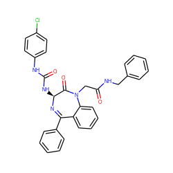 O=C(CN1C(=O)[C@H](NC(=O)Nc2ccc(Cl)cc2)N=C(c2ccccc2)c2ccccc21)NCc1ccccc1 ZINC000027429987