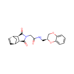 O=C(CN1C(=O)[C@H]2[C@H]3C=C[C@@H](C3)[C@H]2C1=O)NC[C@H]1COc2ccccc2O1 ZINC000100506333