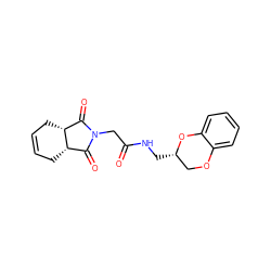 O=C(CN1C(=O)[C@H]2CC=CC[C@H]2C1=O)NC[C@H]1COc2ccccc2O1 ZINC000008756085