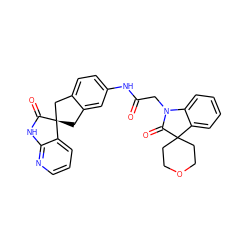 O=C(CN1C(=O)C2(CCOCC2)c2ccccc21)Nc1ccc2c(c1)C[C@]1(C2)C(=O)Nc2ncccc21 ZINC000035802658