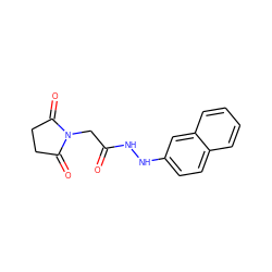 O=C(CN1C(=O)CCC1=O)NNc1ccc2ccccc2c1 ZINC000001022601