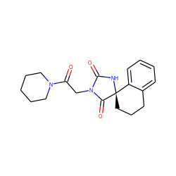 O=C(CN1C(=O)N[C@@]2(CCCc3ccccc32)C1=O)N1CCCCC1 ZINC000003600866