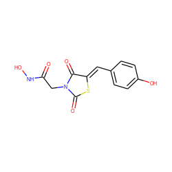 O=C(CN1C(=O)S/C(=C\c2ccc(O)cc2)C1=O)NO ZINC000042879068