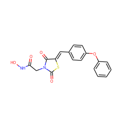 O=C(CN1C(=O)S/C(=C\c2ccc(Oc3ccccc3)cc2)C1=O)NO ZINC000040939659