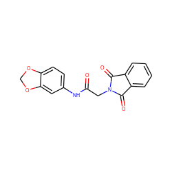 O=C(CN1C(=O)c2ccccc2C1=O)Nc1ccc2c(c1)OCO2 ZINC000000123769