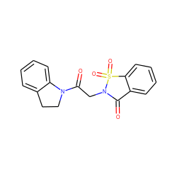 O=C(CN1C(=O)c2ccccc2S1(=O)=O)N1CCc2ccccc21 ZINC000002848545