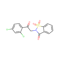 O=C(CN1C(=O)c2ccccc2S1(=O)=O)c1ccc(Cl)cc1Cl ZINC000007155476