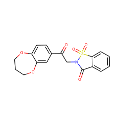 O=C(CN1C(=O)c2ccccc2S1(=O)=O)c1ccc2c(c1)OCCCO2 ZINC000001034651