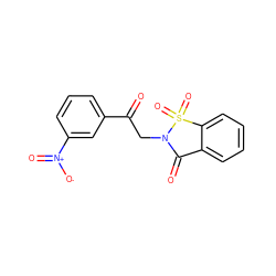 O=C(CN1C(=O)c2ccccc2S1(=O)=O)c1cccc([N+](=O)[O-])c1 ZINC000048552401