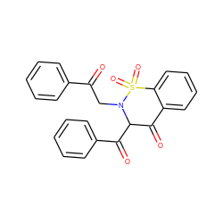 O=C(CN1C(C(=O)c2ccccc2)C(=O)c2ccccc2S1(=O)=O)c1ccccc1 ZINC000019900800