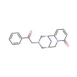 O=C(CN1C[C@@H]2C[C@H](C1)c1cccc(=O)n1C2)c1ccccc1 ZINC000062146818