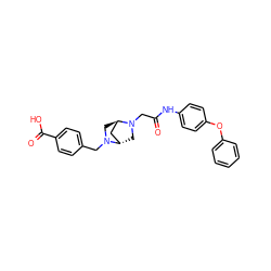 O=C(CN1C[C@H]2C[C@H]1CN2Cc1ccc(C(=O)O)cc1)Nc1ccc(Oc2ccccc2)cc1 ZINC000169293549