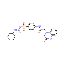 O=C(CN1CC(=O)Nc2ccccc21)Nc1ccc(S(=O)(=O)NC(=O)NC2CCCCC2)cc1 ZINC001772636041