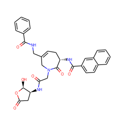 O=C(CN1CC(CNC(=O)c2ccccc2)=CC[C@H](NC(=O)c2ccc3ccccc3c2)C1=O)N[C@H]1CC(=O)O[C@H]1O ZINC000028713452