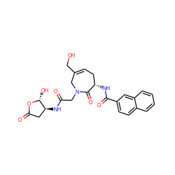 O=C(CN1CC(CO)=CC[C@H](NC(=O)c2ccc3ccccc3c2)C1=O)N[C@H]1CC(=O)O[C@@H]1O ZINC000028713443