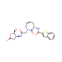 O=C(CN1CC=CC[C@H](NC(=O)c2cc3ccccc3s2)C1=O)N[C@H]1CC(=O)O[C@H]1O ZINC000028713427