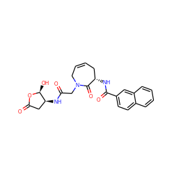 O=C(CN1CC=CC[C@H](NC(=O)c2ccc3ccccc3c2)C1=O)N[C@H]1CC(=O)O[C@H]1O ZINC000028713425