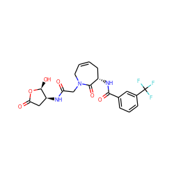 O=C(CN1CC=CC[C@H](NC(=O)c2cccc(C(F)(F)F)c2)C1=O)N[C@H]1CC(=O)O[C@H]1O ZINC000028713433