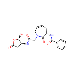 O=C(CN1CC=CC[C@H](NC(=O)c2ccccc2)C1=O)N[C@H]1CC(=O)O[C@H]1O ZINC000028713423