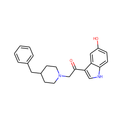 O=C(CN1CCC(Cc2ccccc2)CC1)c1c[nH]c2ccc(O)cc12 ZINC000040392947