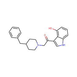 O=C(CN1CCC(Cc2ccccc2)CC1)c1c[nH]c2cccc(O)c12 ZINC000073224918