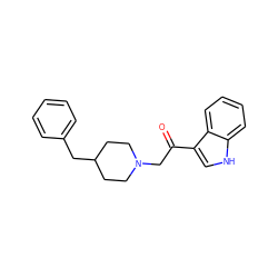 O=C(CN1CCC(Cc2ccccc2)CC1)c1c[nH]c2ccccc12 ZINC000004785698