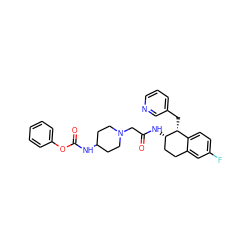 O=C(CN1CCC(NC(=O)Oc2ccccc2)CC1)N[C@H]1CCc2cc(F)ccc2[C@H]1Cc1cccnc1 ZINC000029403342